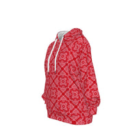 Unisex Cotton Red/White Bandana2 PO Hoodie