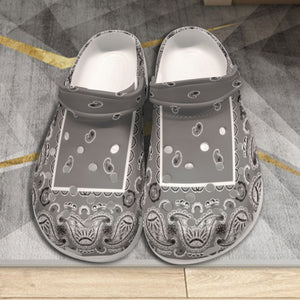 Men's Gray Classic Bandana Clogs