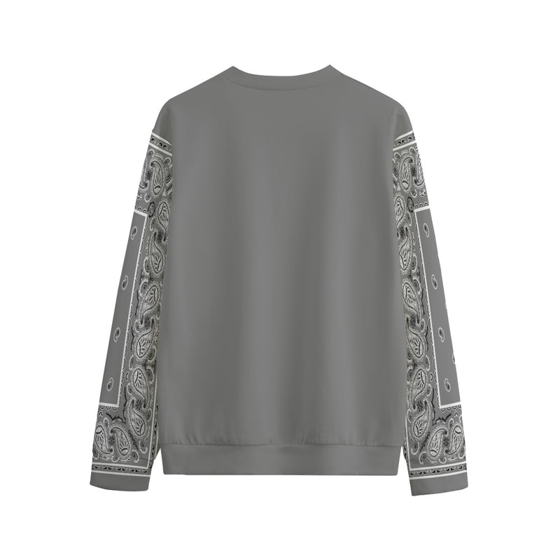 Unisex Gray Bandana Sleeved Sweatshirt