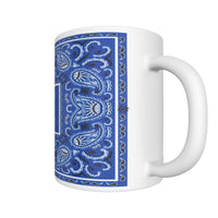 CM -Beautiful Blue Rectangle Bandana Coffee Mug