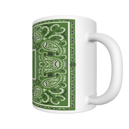 CM - Green Rectangle Bandana Coffee Mug