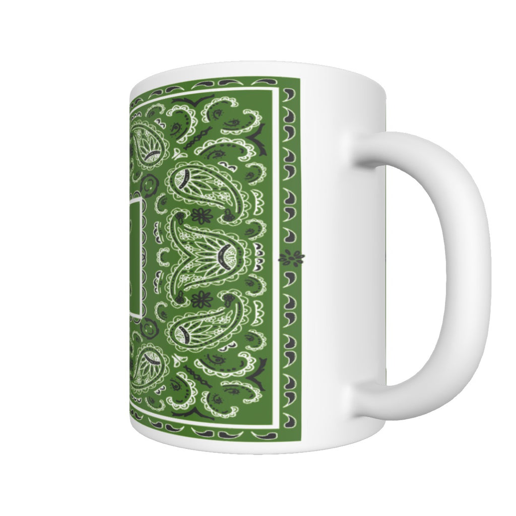 CM - Green Rectangle Bandana Coffee Mug