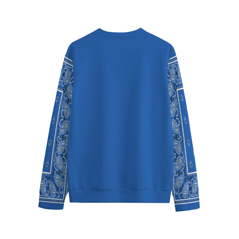 Unisex Blue Bandana Sleeved Sweatshirt