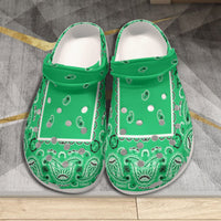 Women's Green Classic Bandana Clogs