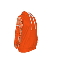 Unisex Orange Bandana Sleeved Pullover Hoodie