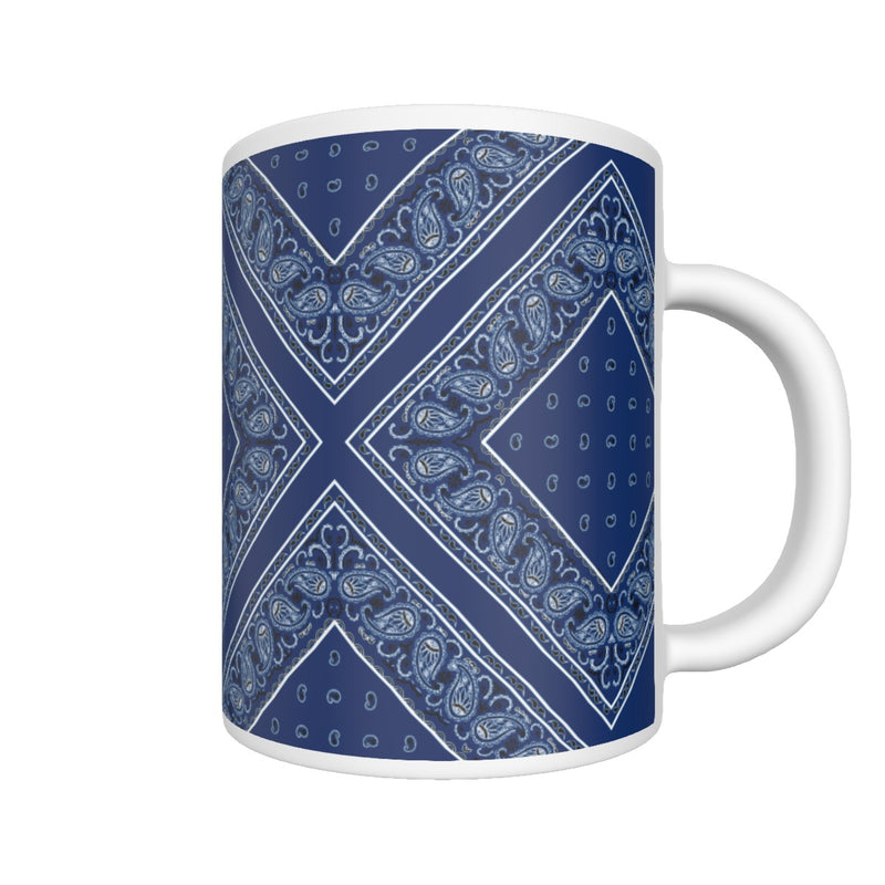 CM - Navy Blue Diamond Bandana Coffee Mug