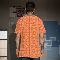 YAP - Men's Bandana4 Bright Orange and White TShirt