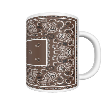 CM - Coffee Brown Rectangle Bandana Coffee Mug