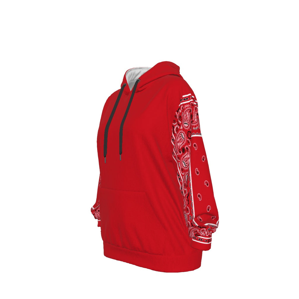 Unisex Red Bandana Sleeved PullOver Hoodie
