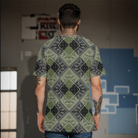 Men's Army Green Black Diamond Bandana Cotton Tee