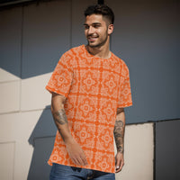 YAP - Men's Bandana4 Bright Orange and White TShirt