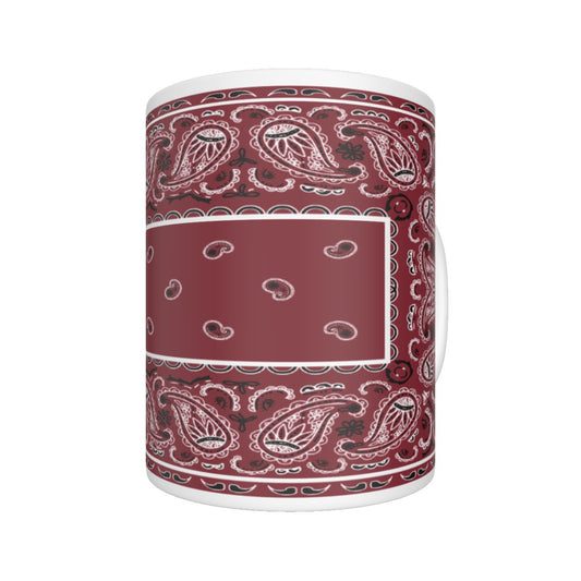 CM - Maroon Rectangle Bandana Coffee Mug