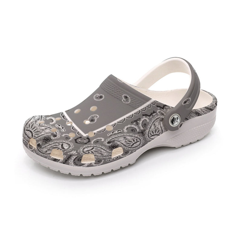 Men's Gray Classic Bandana Clogs