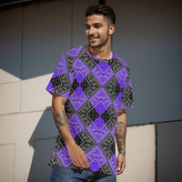 Men's Purple Black Diamond Bandana Cotton Tee