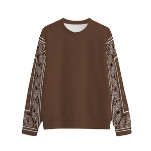 Unisex Coffee Brown Bandana Sleeved Sweatshirt