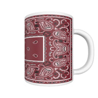 CM - Maroon Rectangle Bandana Coffee Mug