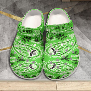 Women's Bright Green Classic Big Bandana Clogs