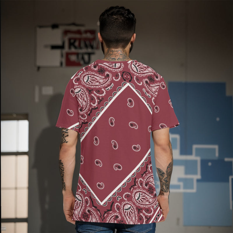 YAP - Men's Tilted Maroon OG Bandana TShirt