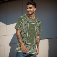 YAC - Men's BBC Army Green Bandana T Shirt