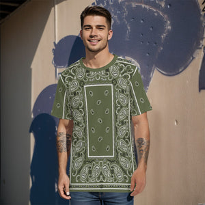 YAC - Men's BBC Army Green Bandana T Shirt