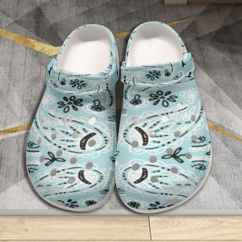 Men's Baby Blue Classic Big Bandana Clogs