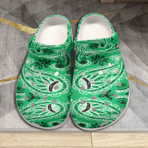 Women's Green Classic Big Bandana Clogs