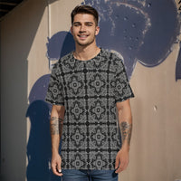 YAP - Men's Bandana Pattern Black and White TShirt