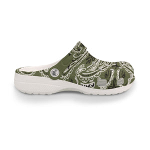 Men's Army Green Classic Big Bandana Clogs