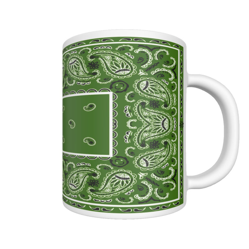 CM - Green Rectangle Bandana Coffee Mug