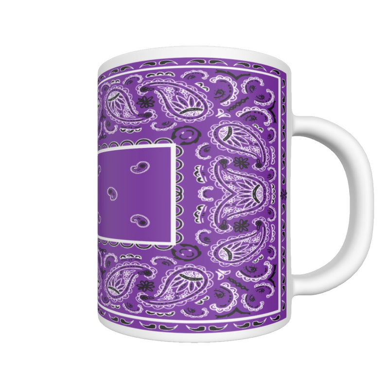 CM - Pretty Purple Rectangle Bandana Coffee Mug