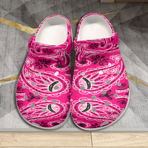 Men's Bright Pink Classic Big Bandana Clogs