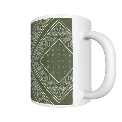 CM - Army Green  Diamond Bandana Coffee Mug
