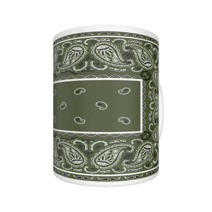 CM - Army Green Rectangle Bandana Coffee Mug