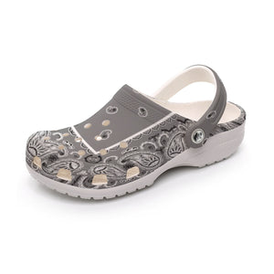 Women's Gray Classic Bandana Clogs