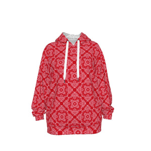 Unisex Cotton Red/White Bandana2 PO Hoodie