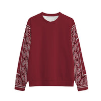 Unisex Maroon Bandana Sleeved Sweatshirt