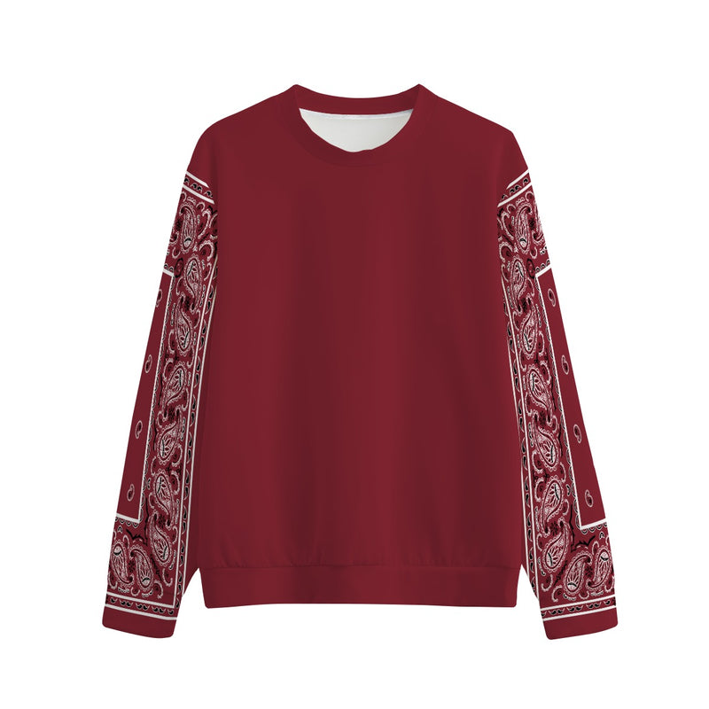 Unisex Maroon Bandana Sleeved Sweatshirt