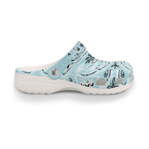 Men's Baby Blue Classic Big Bandana Clogs