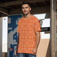 YAP - Men's Bandana4 Bright Orange and White TShirt