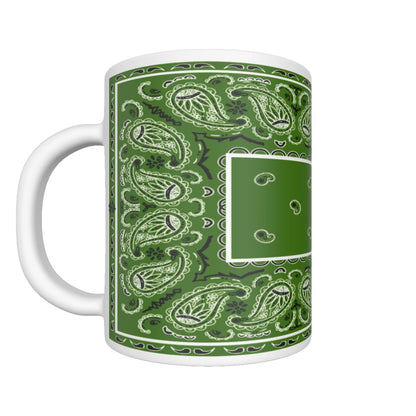 CM - Green Rectangle Bandana Coffee Mug