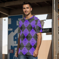 Men's Purple Black Diamond Bandana Cotton Tee