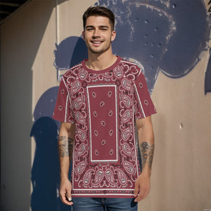 YAC - Mens BBC Maroon Bandana T Shirt