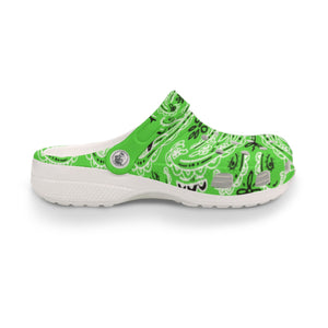 Women's Bright Green Classic Big Bandana Clogs