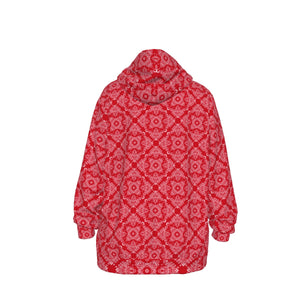 Unisex Cotton Red/White Bandana2 PO Hoodie