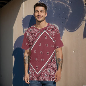 YAP - Men's Tilted Maroon OG Bandana TShirt