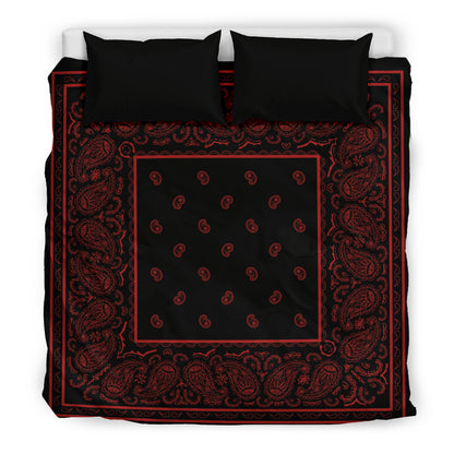 King Black and Red Bandana Duvet Cover Set