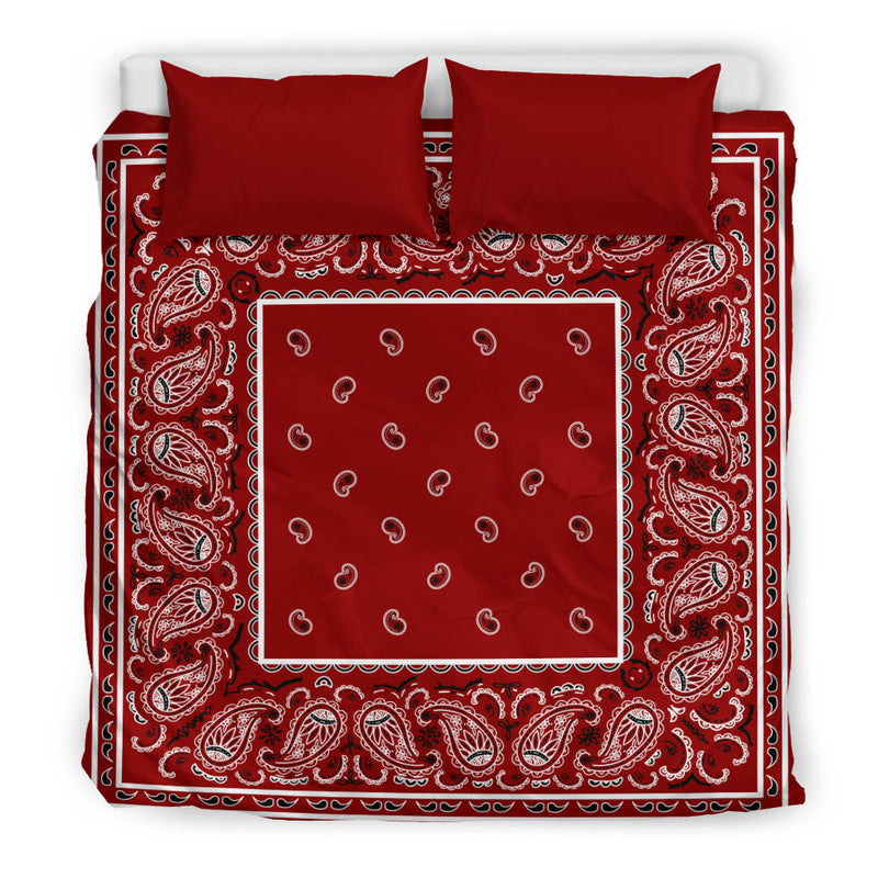 Maroon Bandana Duvet Covet Set