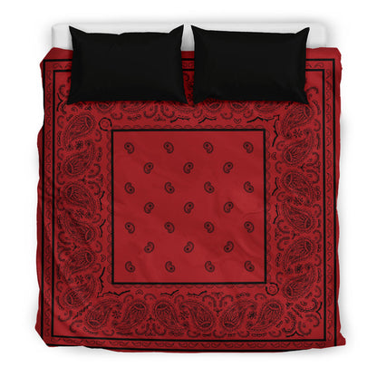 King Red with Black Bandana Duvet Cover Set