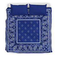 King Royal Blue Bandana Duvet Cover Set
