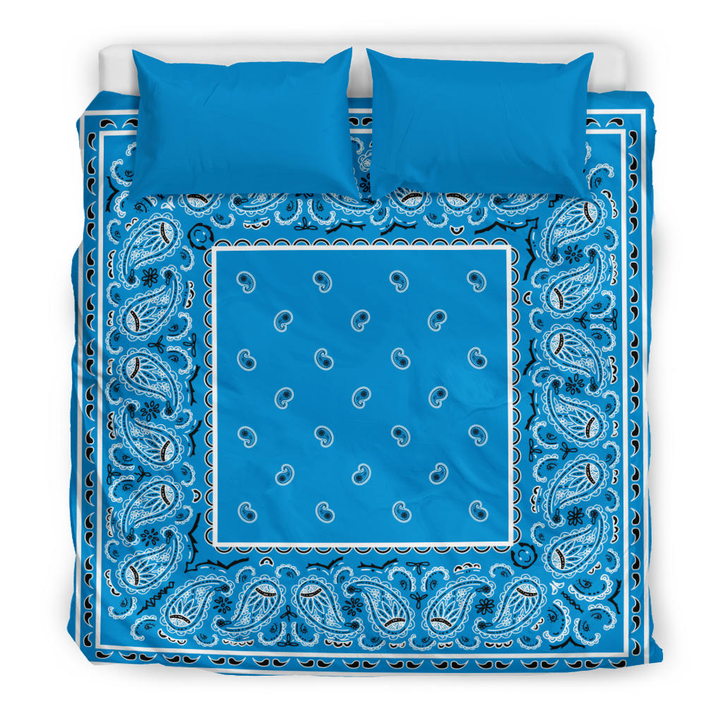 Sky Blue Bandana Duvet Cover